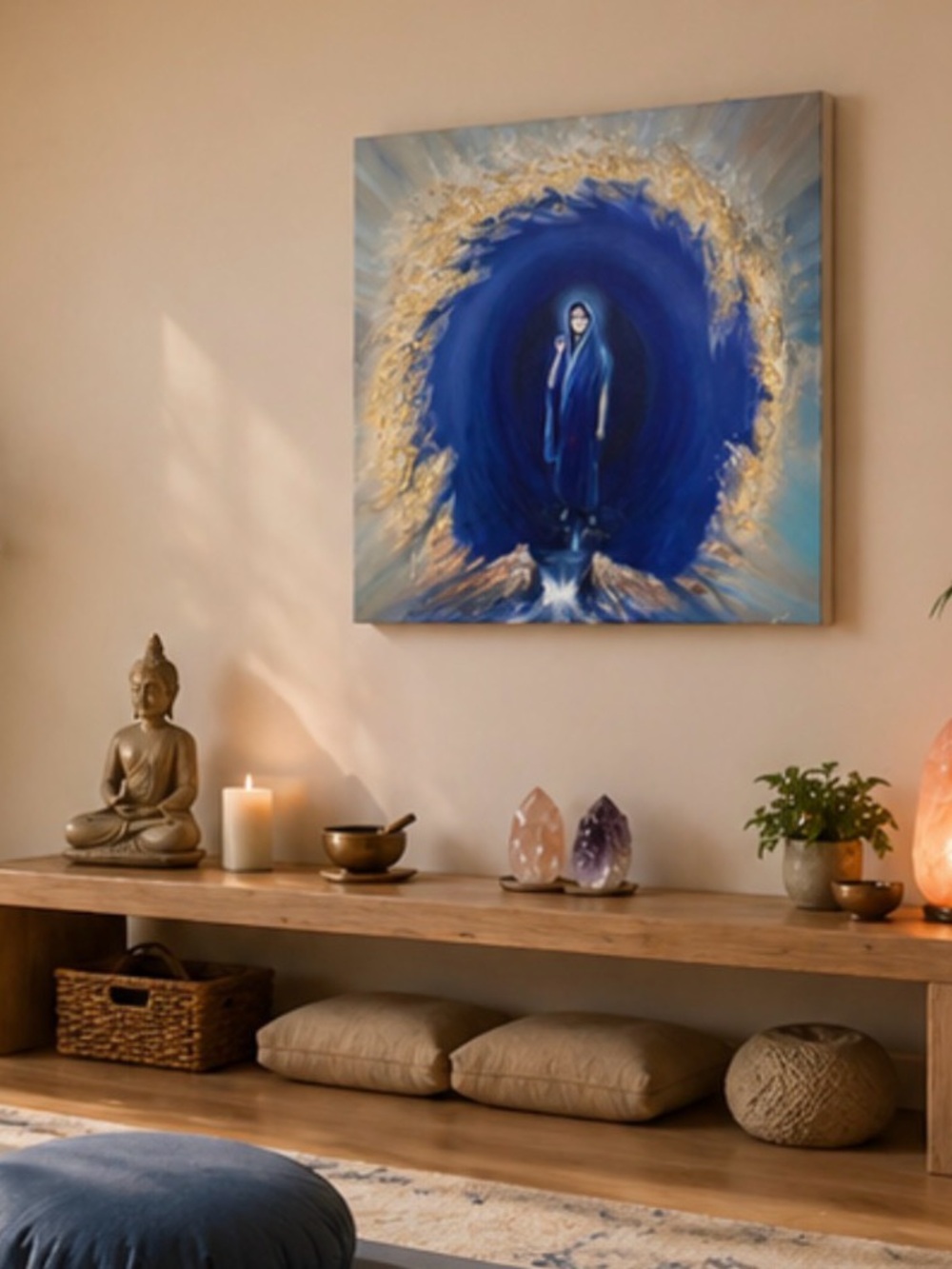 🌸 Sri Anandamayi Ma Original  Meditation Art Canvas Painting Yoga